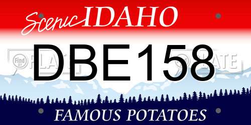 DBE158 Idaho License Plate