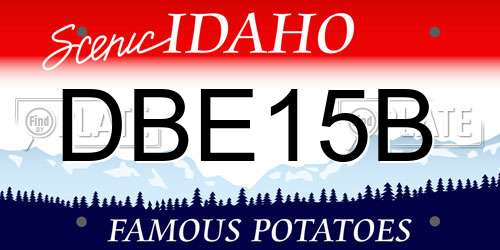 DBE15B Idaho License Plate