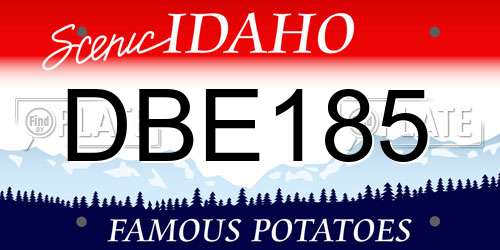 DBE185 Idaho License Plate