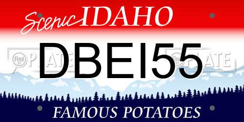 DBEI55 Idaho License Plate