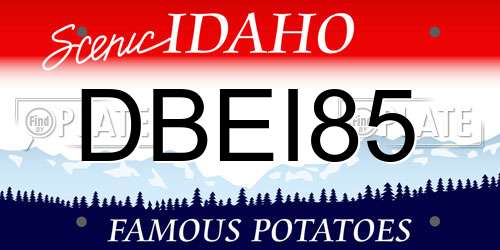 DBEI85 Idaho License Plate