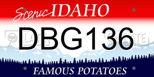 DBG136 Idaho License Plate