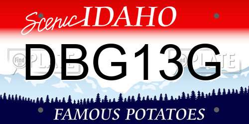 DBG13G Idaho License Plate