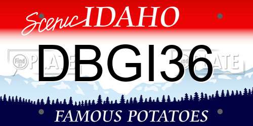 DBGI36 Idaho License Plate