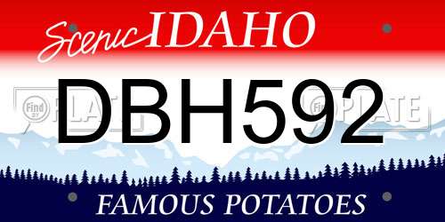 DBH592 Idaho License Plate