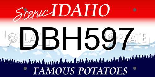 DBH597 Idaho License Plate