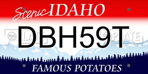 DBH59T Idaho License Plate