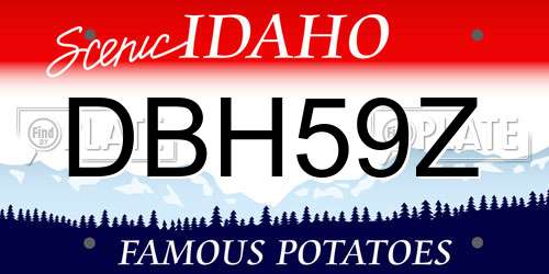 DBH59Z Idaho License Plate