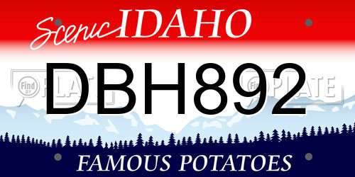 DBH892 Idaho License Plate