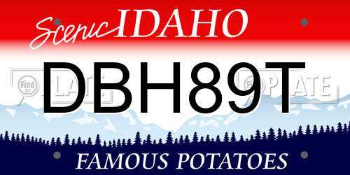 DBH89T Idaho License Plate