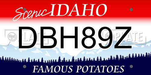 DBH89Z Idaho License Plate