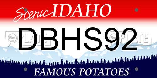 DBHS92 Idaho License Plate