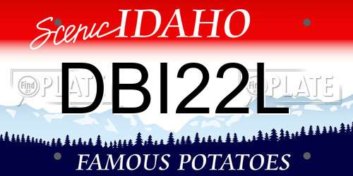 DBI22L Idaho License Plate