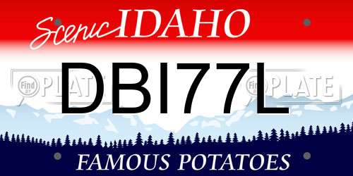 DBI77L Idaho License Plate
