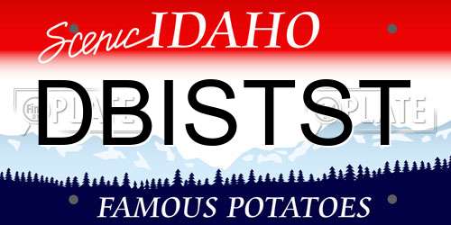 DBISTST Idaho License Plate