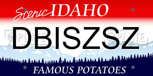 DBISZSZ Idaho License Plate