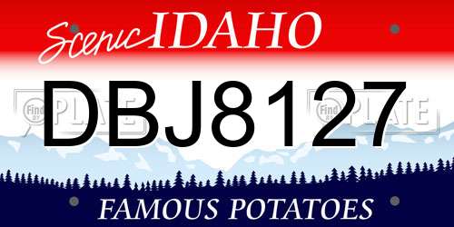 DBJ8127 Idaho License Plate