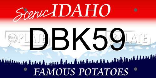 DBK59 Idaho License Plate