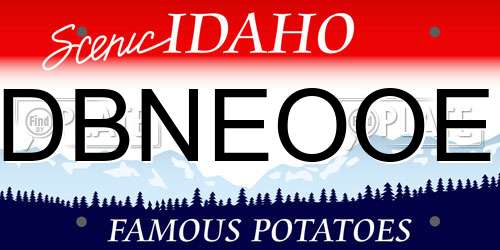 DBNEOOE Idaho License Plate
