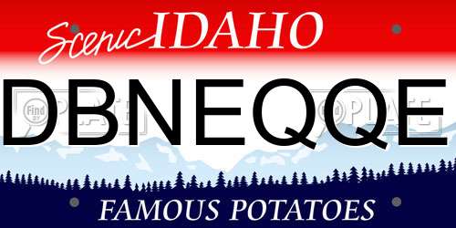 DBNEQQE Idaho License Plate
