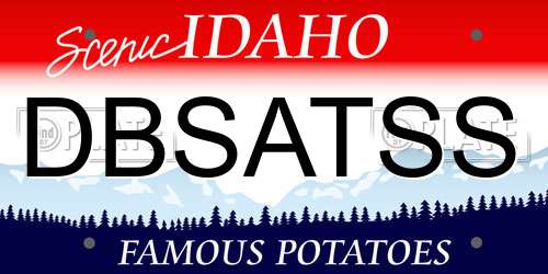 DBSATSS Idaho License Plate