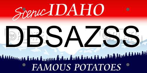 DBSAZSS Idaho License Plate