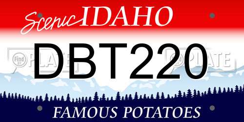 DBT220 Idaho License Plate