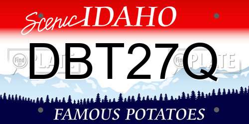 DBT27Q Idaho License Plate