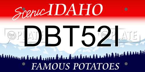DBT52I Idaho License Plate