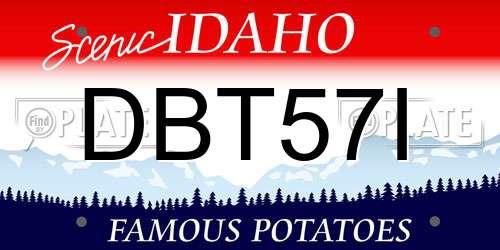 DBT57I Idaho License Plate