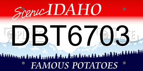 DBT6703 Idaho License Plate