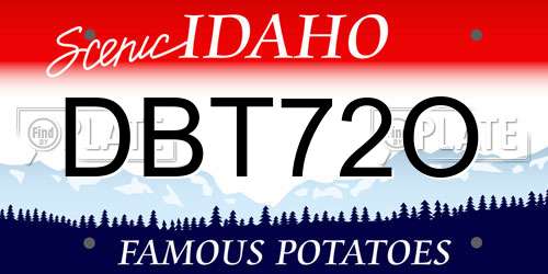 DBT72O Idaho License Plate