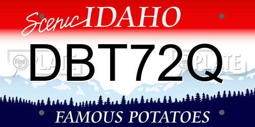 DBT72Q Idaho License Plate