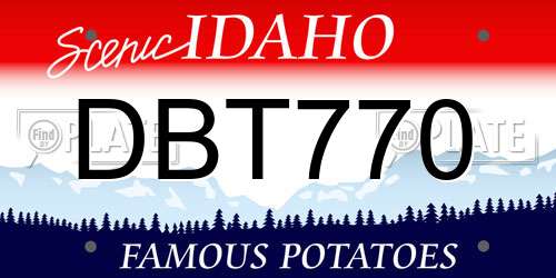 DBT770 Idaho License Plate
