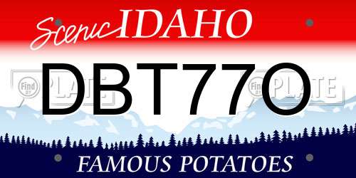 DBT77O Idaho License Plate