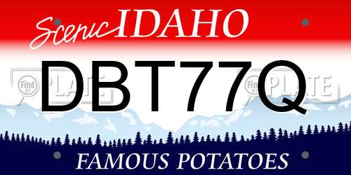 DBT77Q Idaho License Plate