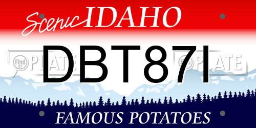 DBT87I Idaho License Plate