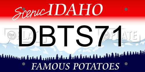 DBTS71 Idaho License Plate