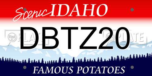 DBTZ20 Idaho License Plate