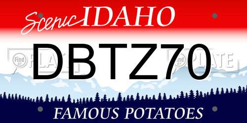 DBTZ70 Idaho License Plate