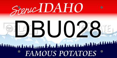 DBU028 Idaho License Plate