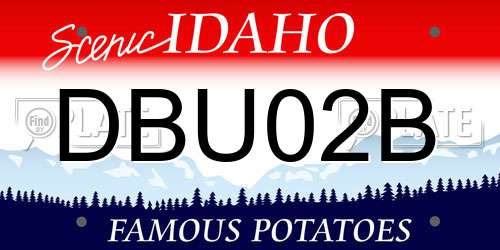 DBU02B Idaho License Plate