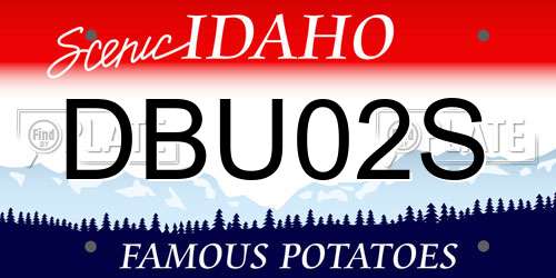 DBU02S Idaho License Plate