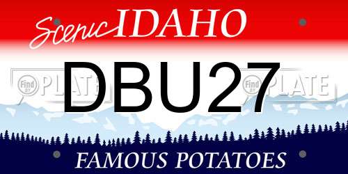 DBU27 Idaho License Plate