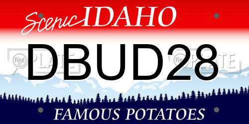 DBUD28 Idaho License Plate