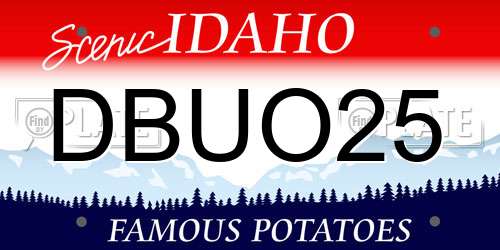 DBUO25 Idaho License Plate