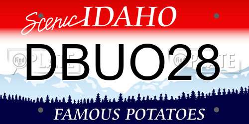 DBUO28 Idaho License Plate