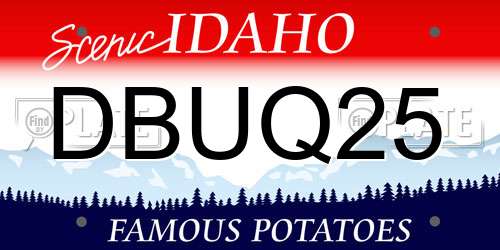 DBUQ25 Idaho License Plate