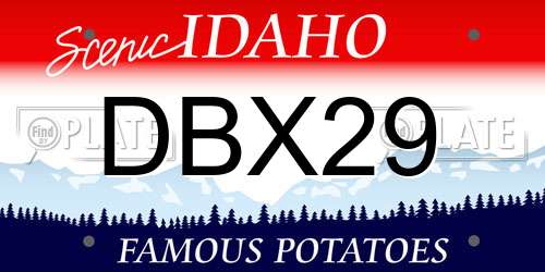 DBX29 Idaho License Plate