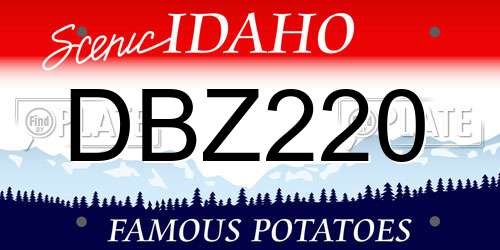 DBZ220 Idaho License Plate
